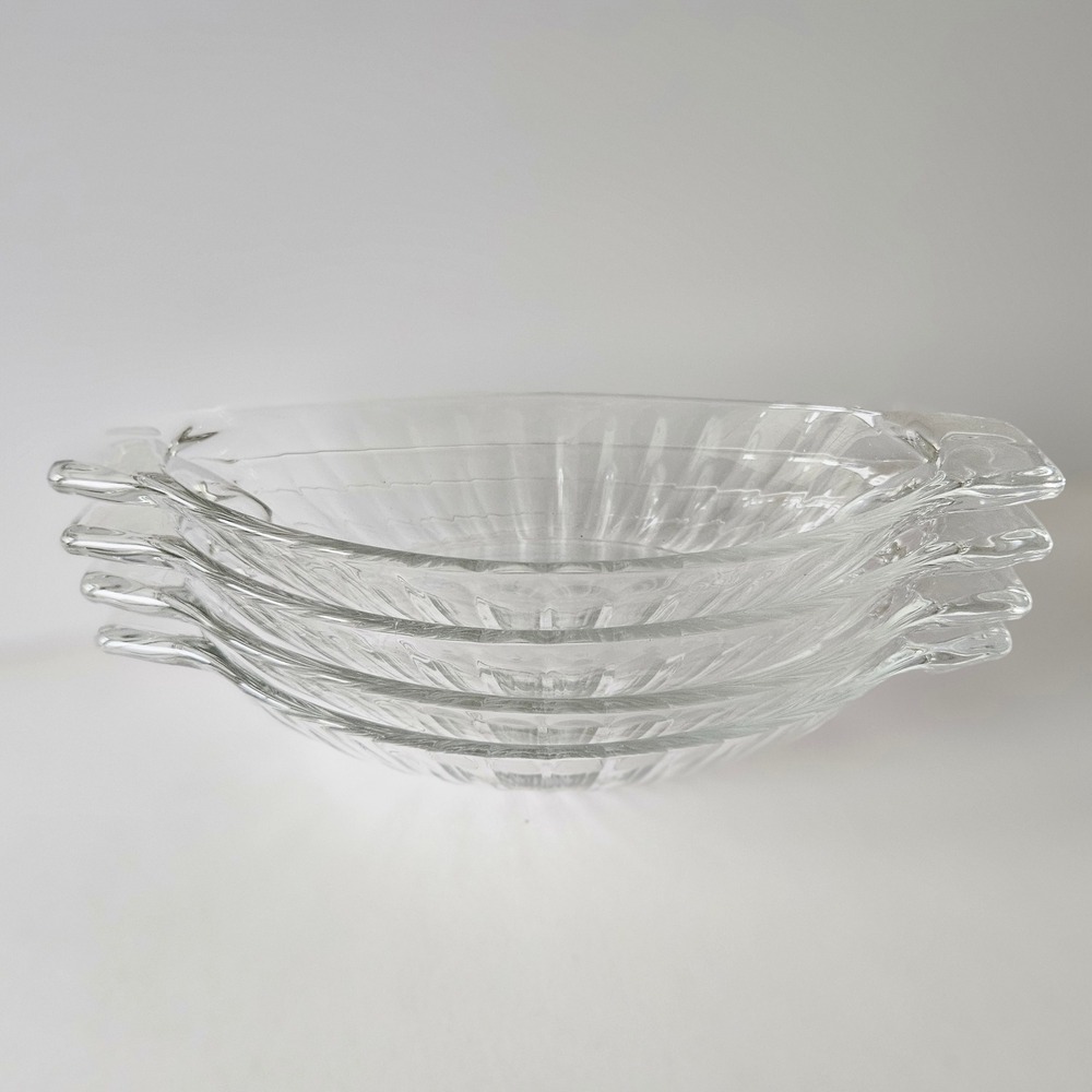 Glass Banana Split Relish Dishes Set of 4 Vintage